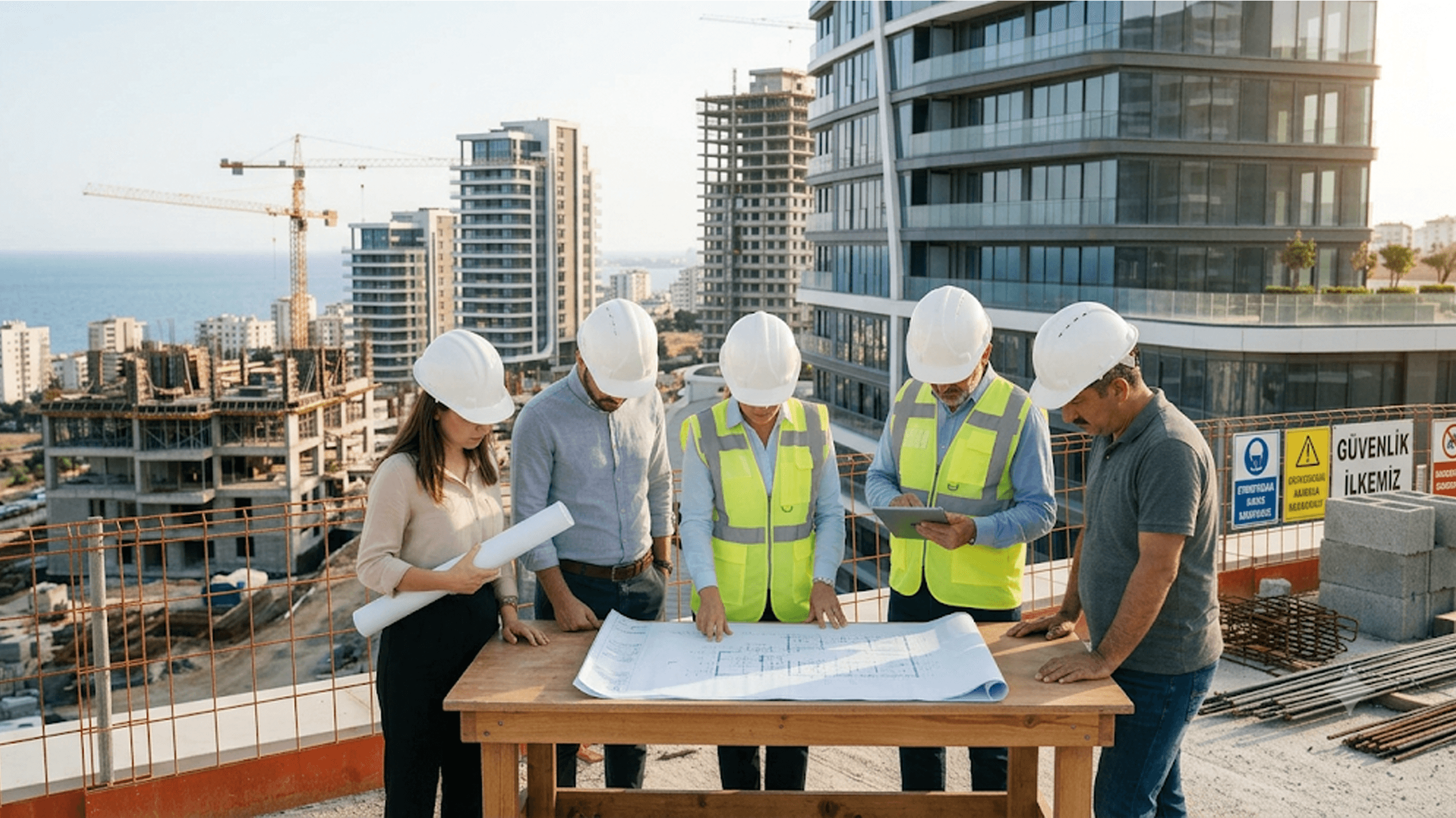 Prestij Yapı & İnşaat ekibi proje planlaması yapıyor
