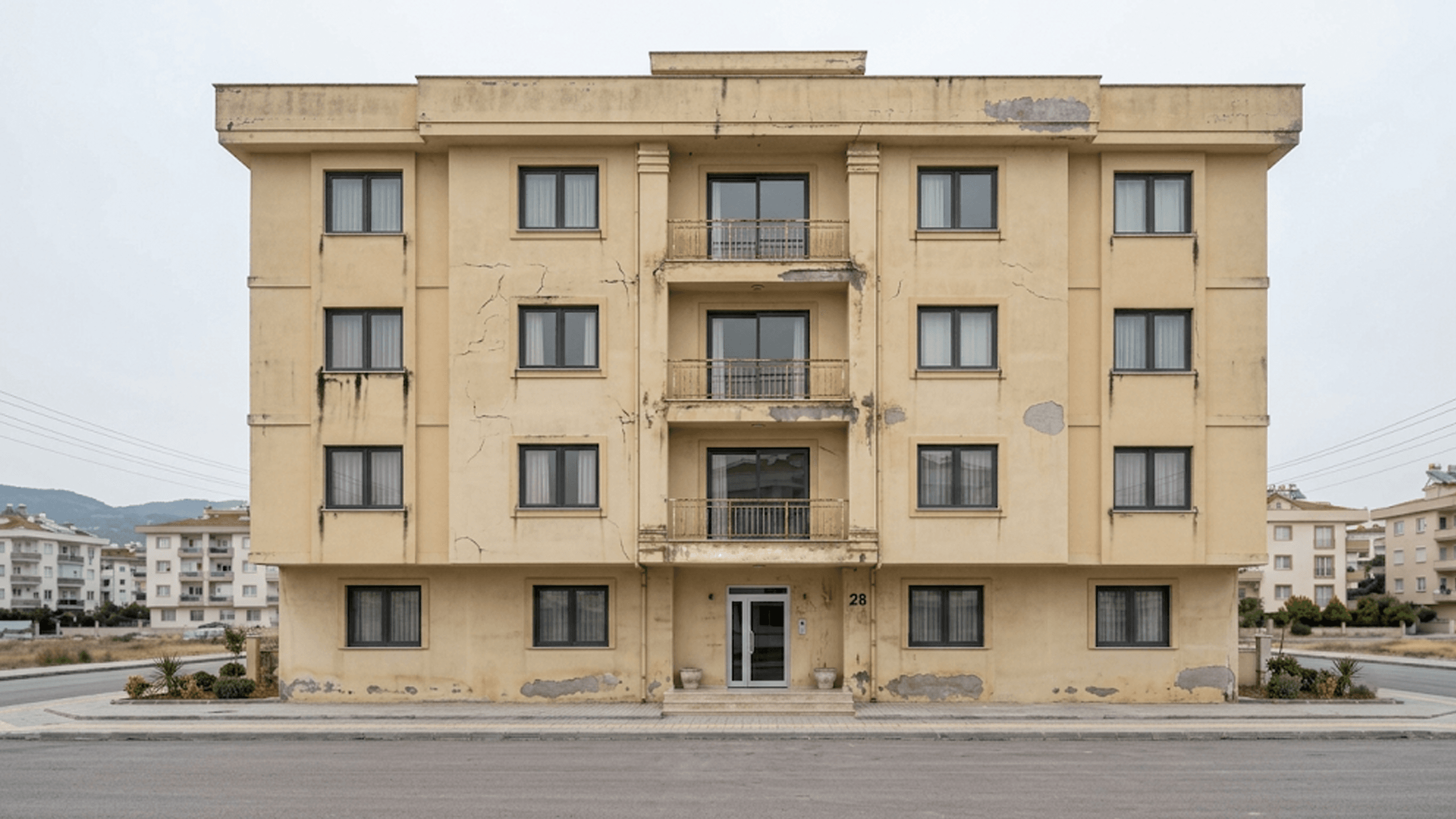 Cephe yenileme öncesi — yıpranmış dış cephe